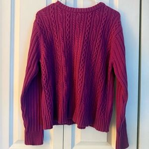 Women's Purple Ribbed Cotton Sweater 100% Cotton